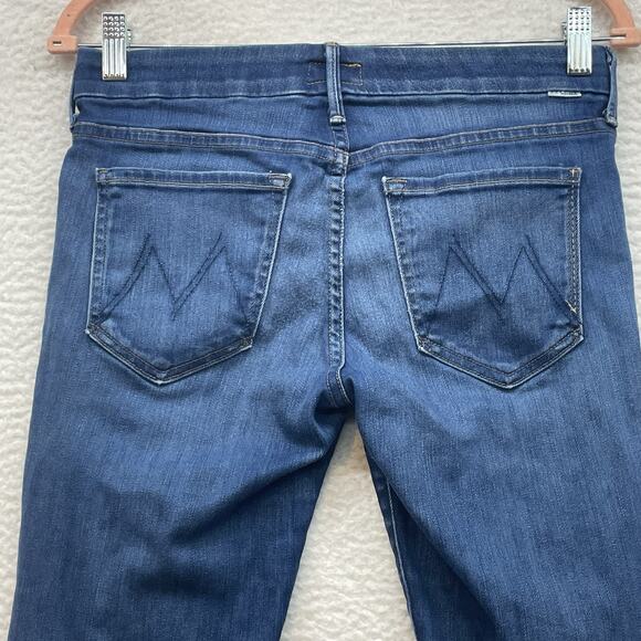 Mother Jeans Womens 27 Blue The Looker Ankle Fray Skinny Denim USA Low Rise - Picture 7 of 13